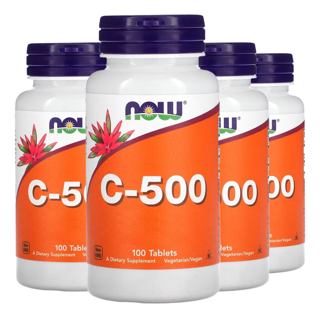 Vitamina C 500mg Com Rosa Mosqueta Now Foods 100tab 4un