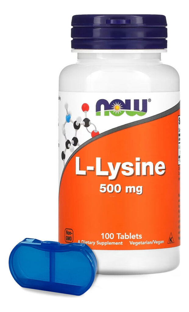 L-lisina 500 Mg Now Foods 100 Tablets + Porta Cápsulas