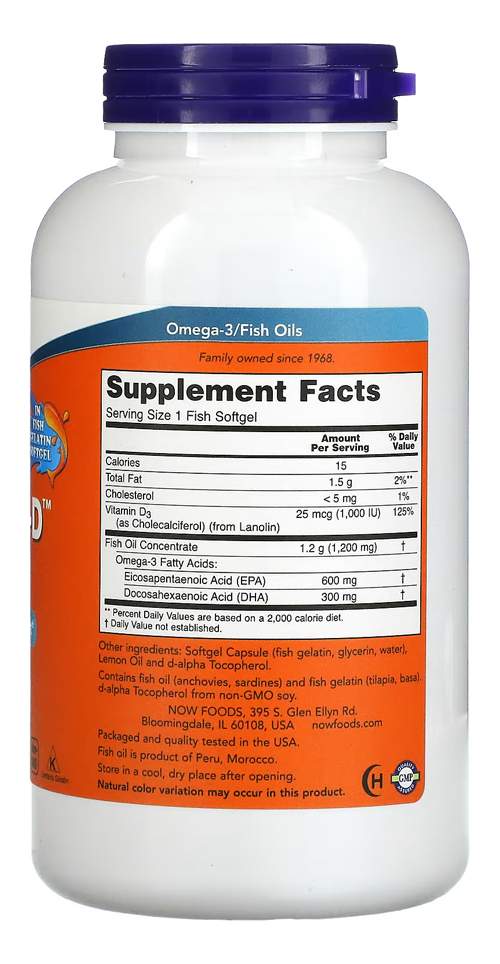 Ultra Omega 3d Now Foods 600epa/300dha 180soft Importado - Imagem 2