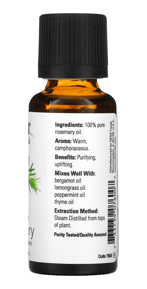 Óleo De Alecrim 30ml Now Foods 100% Puro Importado - Imagem 2