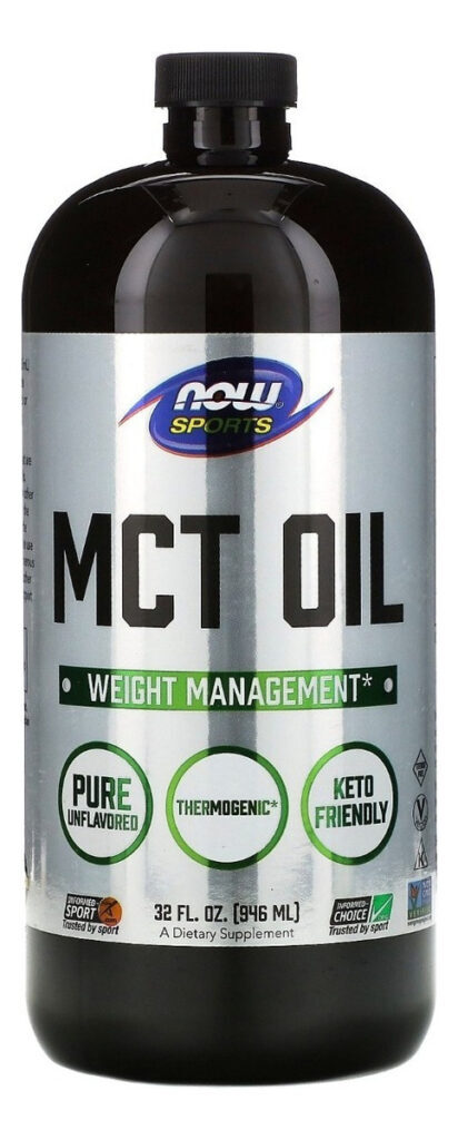 Óleo Mct Now Sports 946 Ml De Óleo De Coco Termogênico Cetogênico Com Sabor Sem Sabor