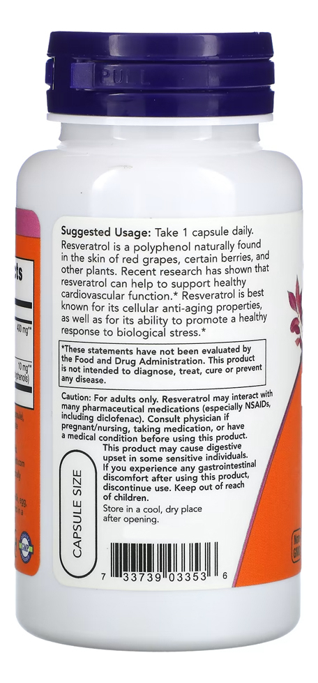 Resveratrol 200mg Ext Vinho Tinto 60cáps Importado - Imagem 2