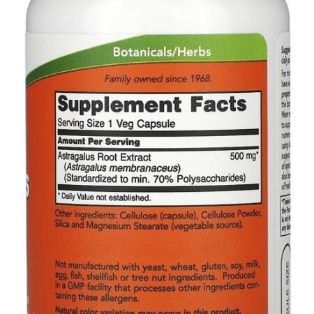 Astragalus Erva Chinesa 500mg Now Foods 90vcaps - Imagem 2