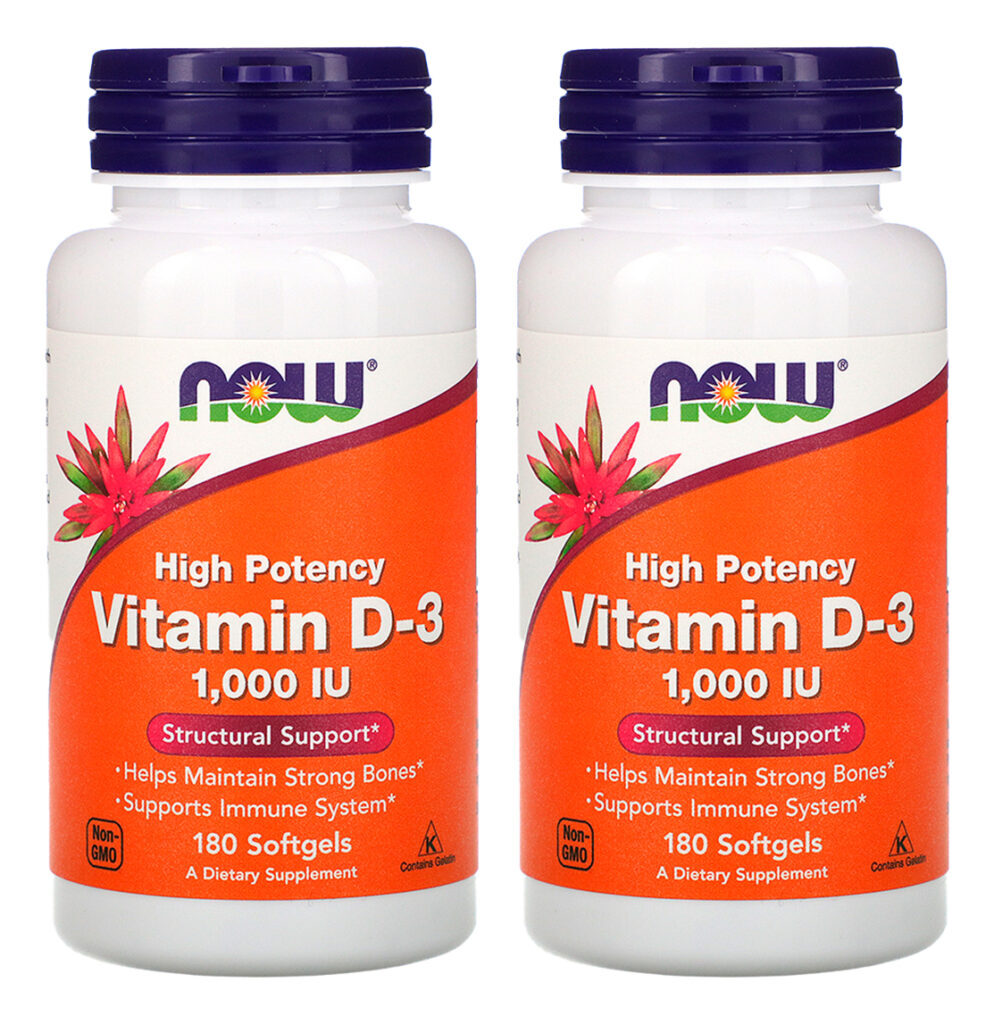 Vitamina D3 1000 Iu Alta Potência Now Foods 180softgls 2un