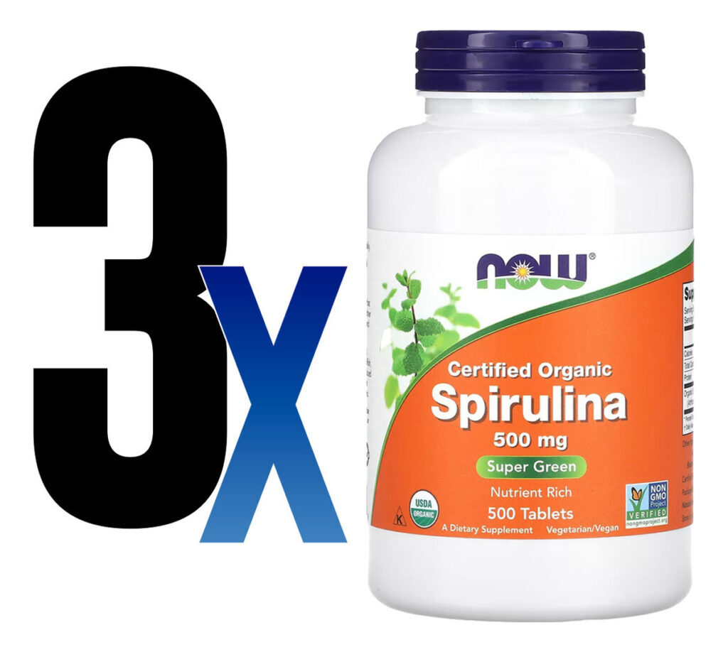Spirulina Orgânica 500mg Now Foods 500 Tablets 3un - Imagem 2