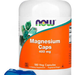 Now Foods Magnésio Magnesium 400mg 180veg Cáps +porta Cáps Sabor Sem Sabor