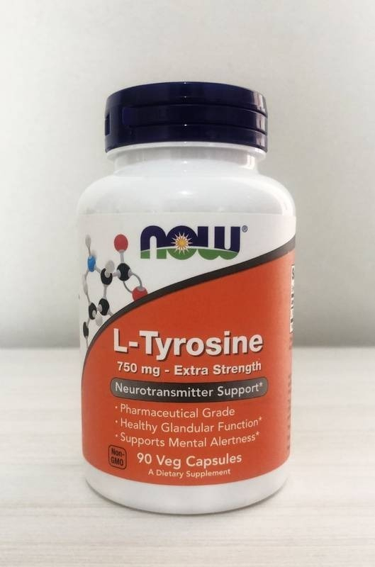 L Tirosina Tyrosine 750mg Força Extra 90cps Now Foods - Imagem 4