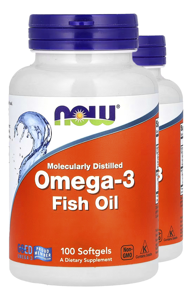 Ômega-3 Molecularmente Destilados Now Foods 100softgels 2un Sabor Sem Sabor