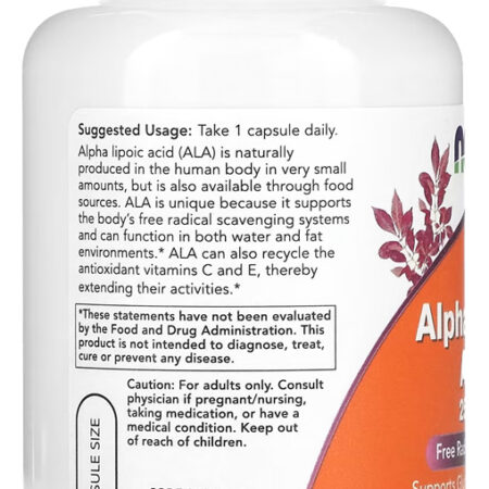 Ácido Alfa Lipóico 250mg Now Foods 120cápsulas Importado 3un - Imagem 4