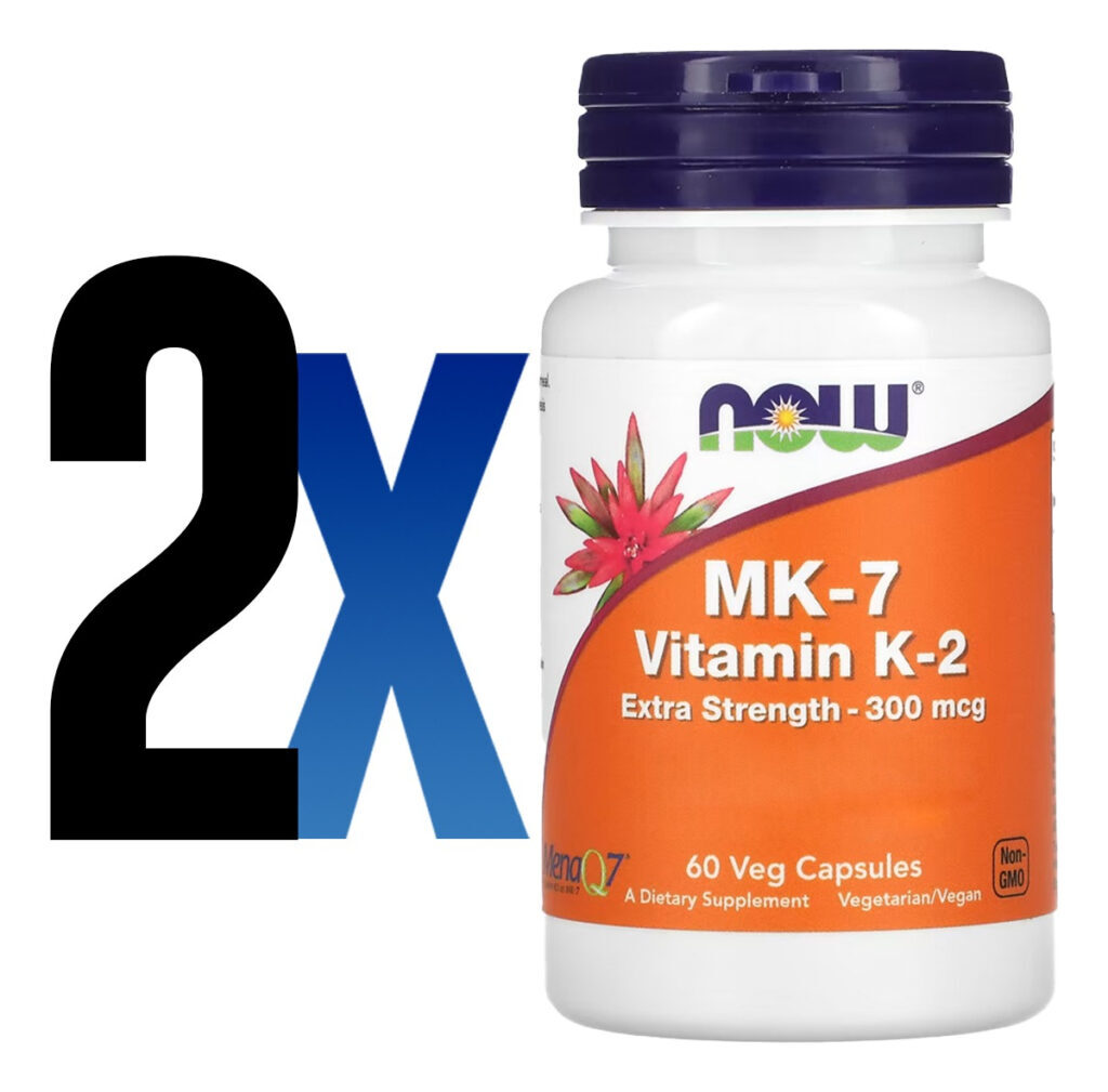 Mk-7 Vitamina K-2 300mcg 60 Cápsulas Importado 2un Now Foods - Imagem 2