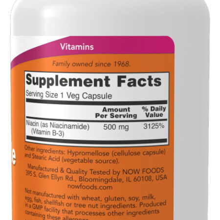 Niacinamida Vit B-3 500mg 100 Veg Cáps Importado - Imagem 2