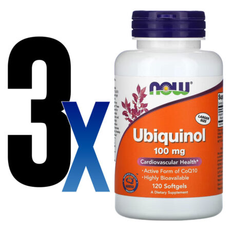 Ubiquinol 100mg Now Foods Forma Coq10 Ativa 120 Softgels 3un - Imagem 2