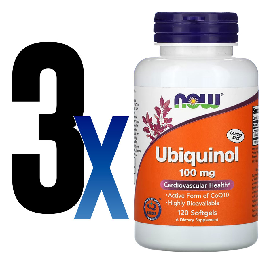 Ubiquinol 100mg Now Foods Forma Coq10 Ativa 120 Softgels 3un - Imagem 2