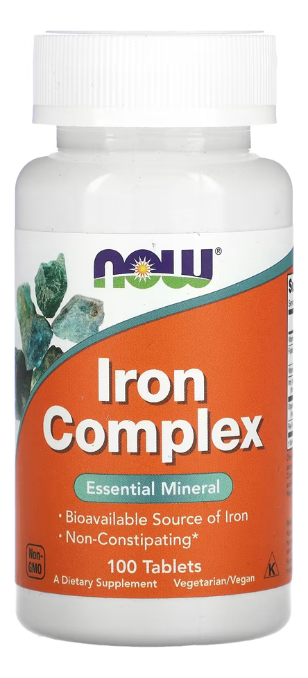 Complexo De Ferro Now Foods Iron Complex 100 Tablets Sabor Sem Sabor