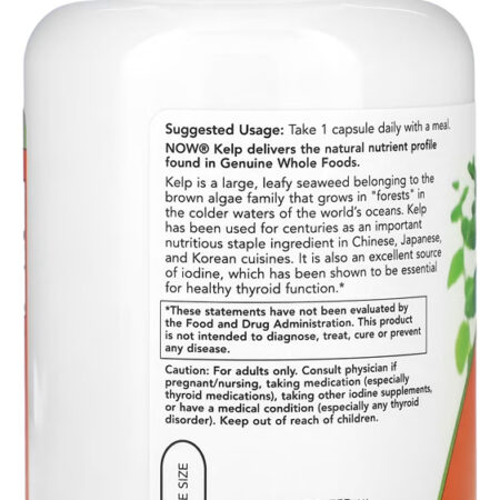 Kelp 325mcg Iodo Natural Now Foods250 Caps Importado 5un - Imagem 4