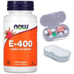 Vitamina E-400 268mg Now Foods 100 Softgels + Porta Cápsulas
