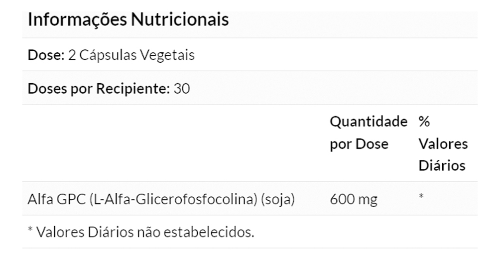 Alpha Gpc 300mg 60 Cápsulas Vegetarianas Importado - Imagem 3