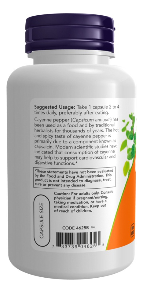 Pimenta Caiena 500mg 100 Caps Importado 3un Now Foods - Imagem 4