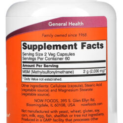 Msm 1000mg 120 Caps Importado 5un Now Foods