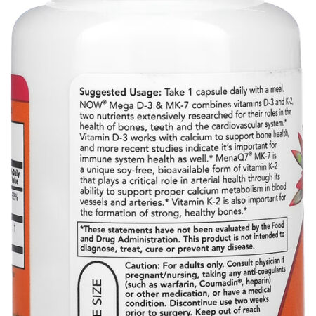 Mega D-3 5000iu E Mk-7 180mcg Now Foods 60 Veg Caps 5un - Imagem 5