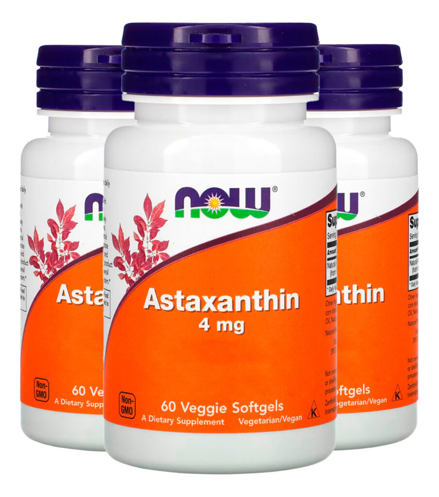 Now Foods Astaxantina Extrato 4mg 60 Vegs Soft Importado 3u