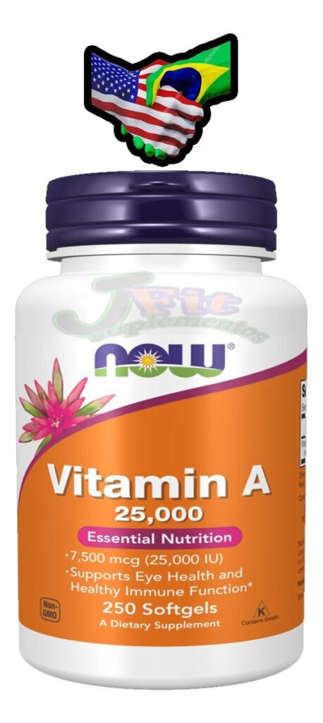 Now Foods Vitamina A 25.000 Ui 250cáps Softgel Importada - Imagem 3