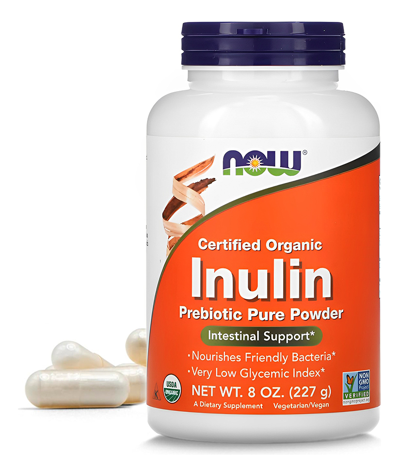 Now Foods Inulina Orgânica 227g Pó Puro Prebiótico
