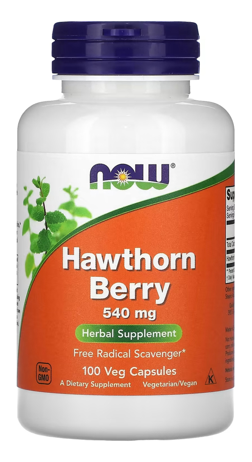 Hawthorn 540mg Baga Crataegus Now Foods 100veg Importado