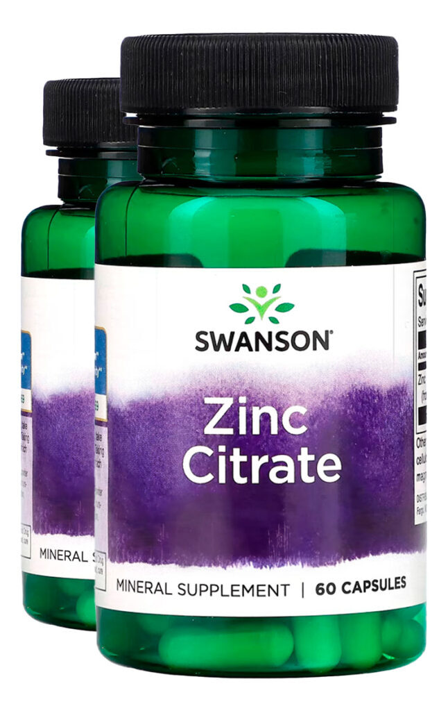 Citrato De Zinco 30 Mg Swanson 60 Capsulas Importado 2un