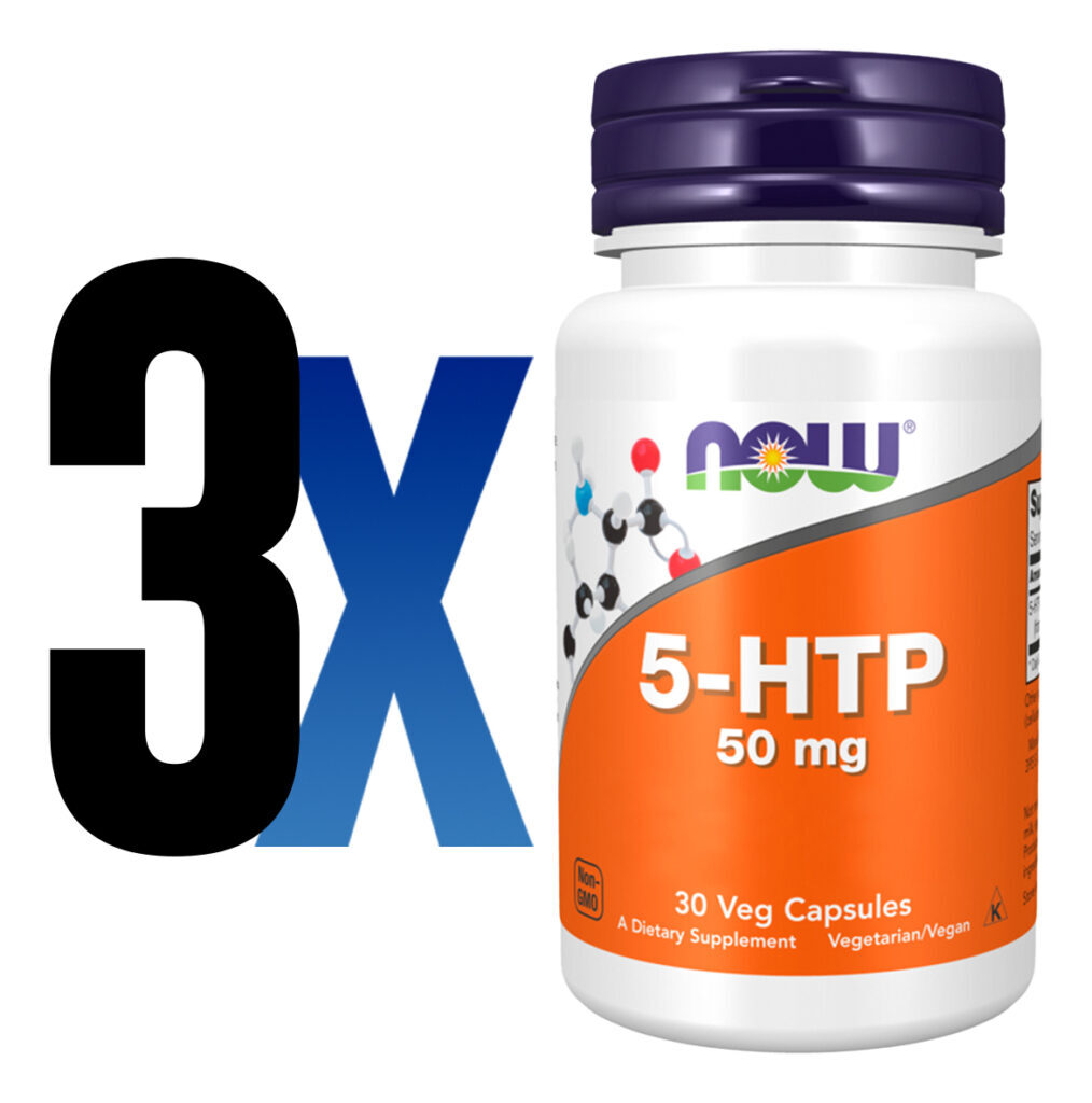 5-h-t-p 50mg Now Foods 30 Cápsulas Importado 3un - Imagem 2
