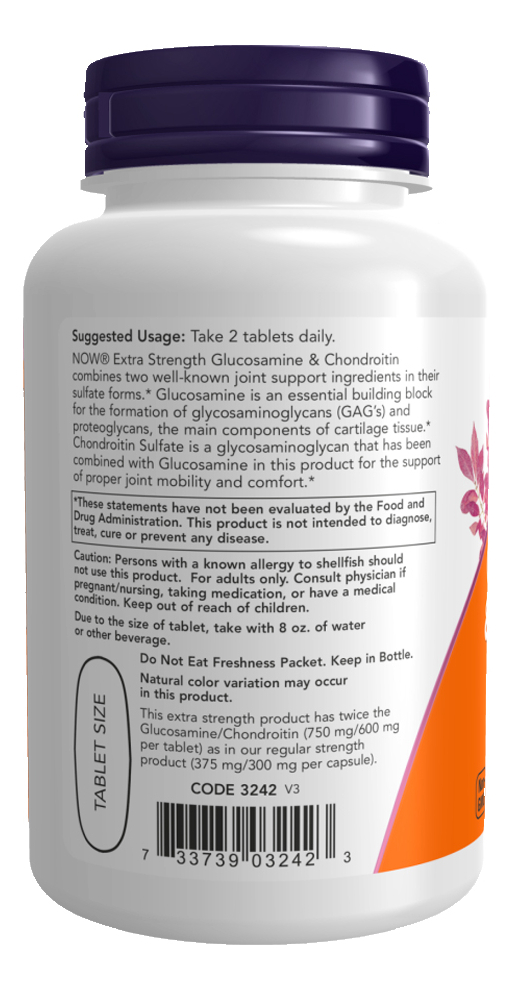 Glucosamina Condroitina Now Foods 60 Tablets Importado - Imagem 3