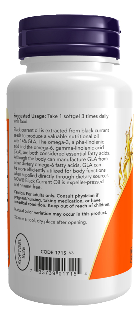 Óleo Groselha Preta 500mg Now Foods 100 Softgl Importado - Imagem 3