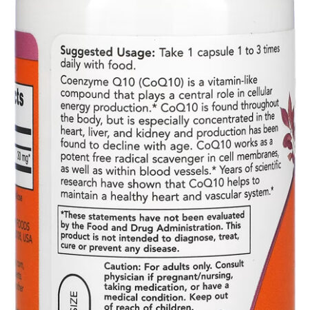 Coenzima Coq10 30mg Now Foods 120 Cáps + Porta Cápsulas - Imagem 3