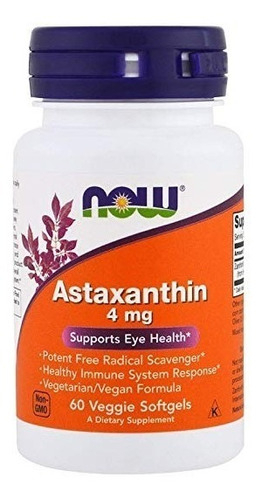 Astaxantina 4mg 60 Softgels - Now Foods