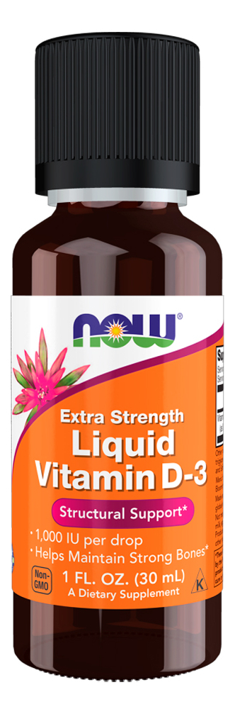 Vitamina D-3 Líquida 25mcg Now Foods 30ml Importado