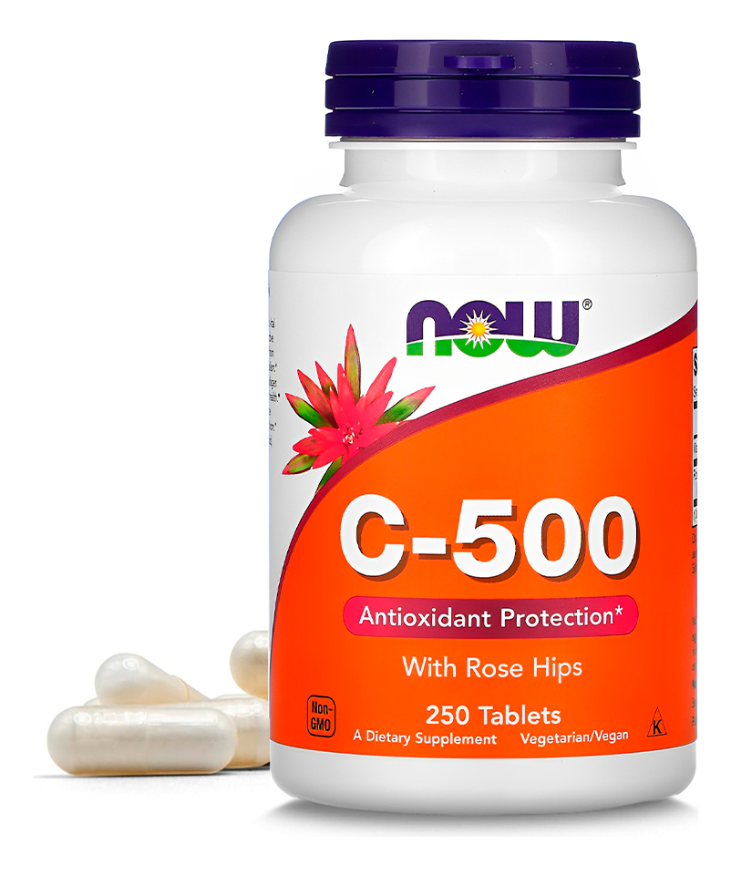 Now Foods Vitamina C 500mg E Rosa Mosqueta 250tabls