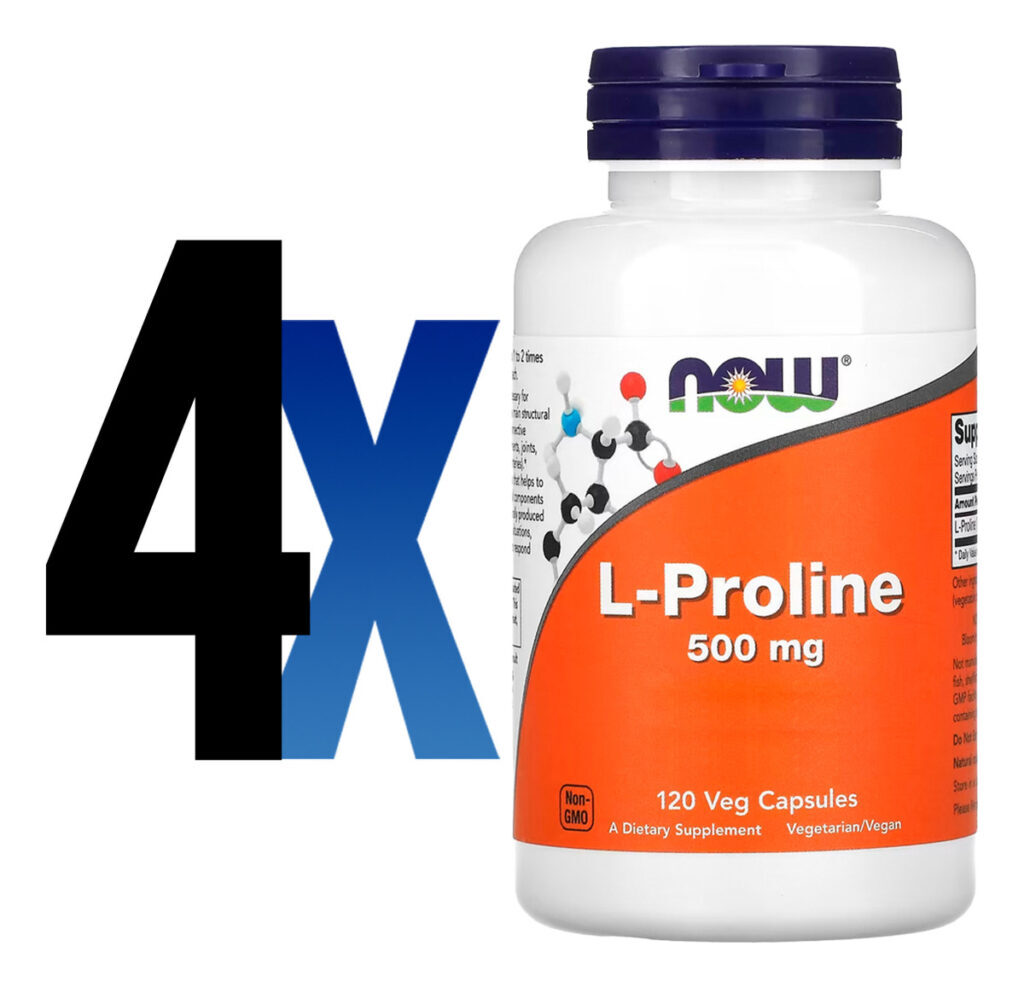 L-prolina 500mg Now Foods 120 Veg Caps Importado 4un - Imagem 2