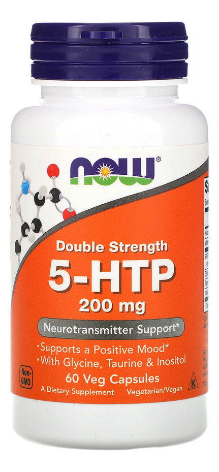 5-htp 200mg Now Foods 5-hidroxitriptofano 60veg Caps Sabor Sem Sabor