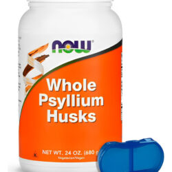 Cascas Psyllium Interia Now Foods 608g + Porta Cápsulas