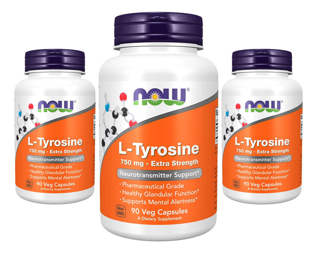 L-tirosina 750mg Now Foods L-tyrosine 90 Veg Caps 3un