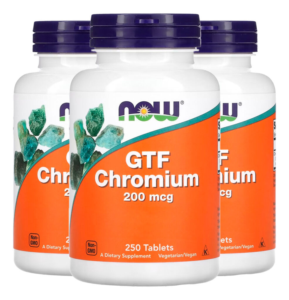 Cromo Gtf 200mcg Forma Ativa Now Foods 250tabs Importado 3un