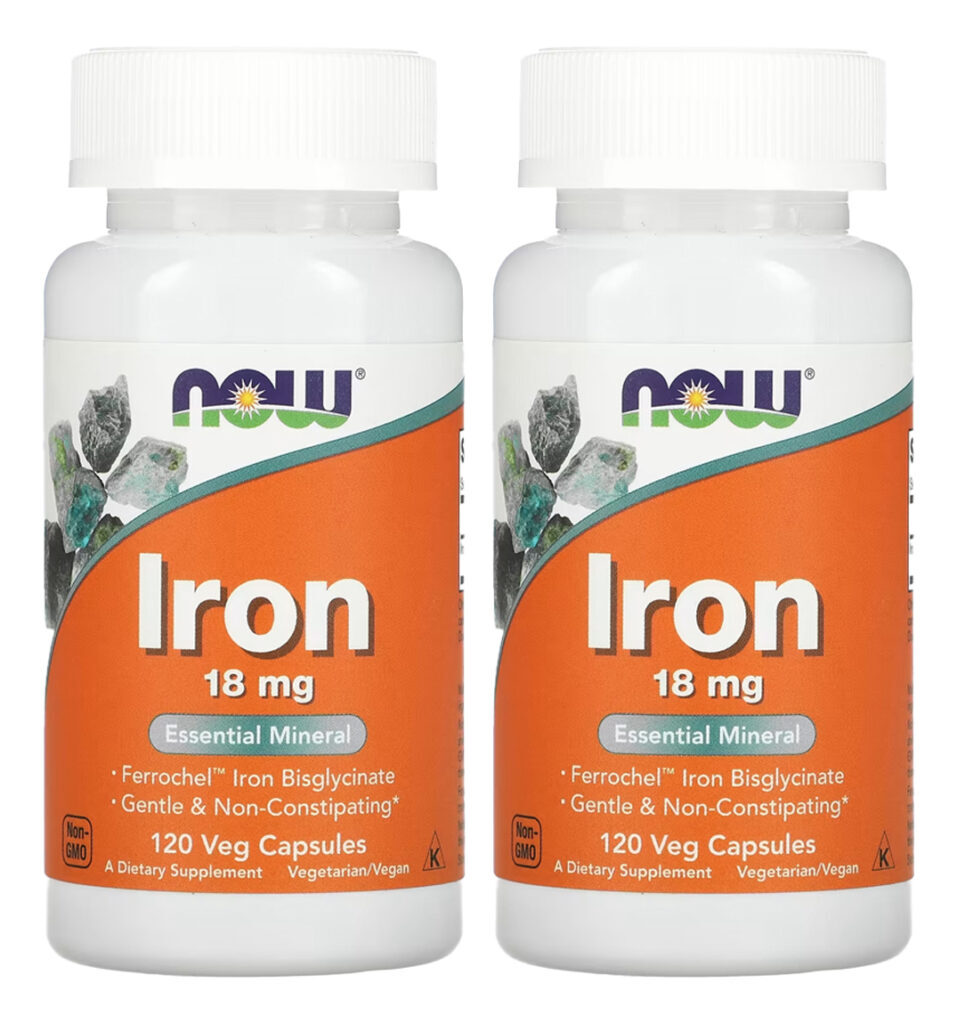 Ferro Bisglicinato 18 Mg Now Foods 120 Cápsulas 2un