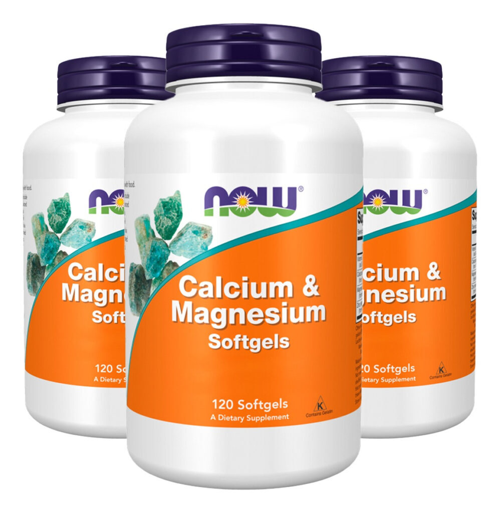 Cálcio E Magnésio Vit D3 Zinc 120sof Importado 3un Now Foods