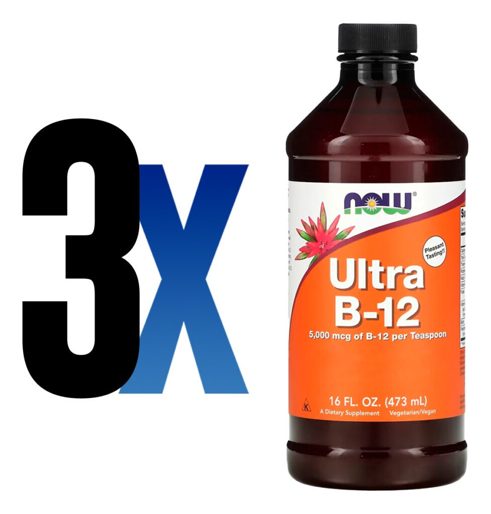 Ultra B-12 Vitamina Complexo B 473ml Importado 3un Now Foods - Imagem 2
