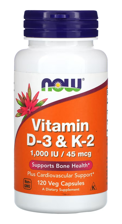 Vitamina D3 25mg Com Vitamina K2 45mg Now Foods 120veg Cap