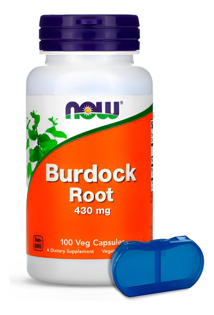 Raiz De Bardana 430mg Now Foods 100 Cáps + Porta Cápsulas