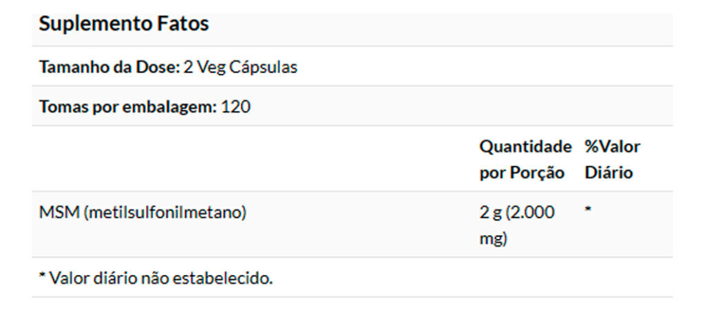 Now Foods Msm 1000mg 240 Cápsulas - Imagem 4