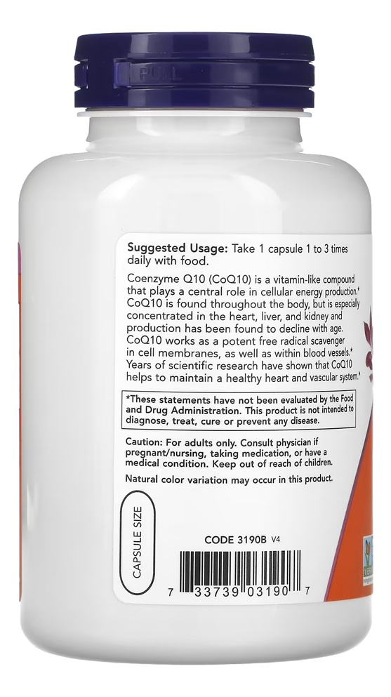 Coenzima Coq10 30mg Now Foods 240 Cáps Importado 5un - Imagem 4