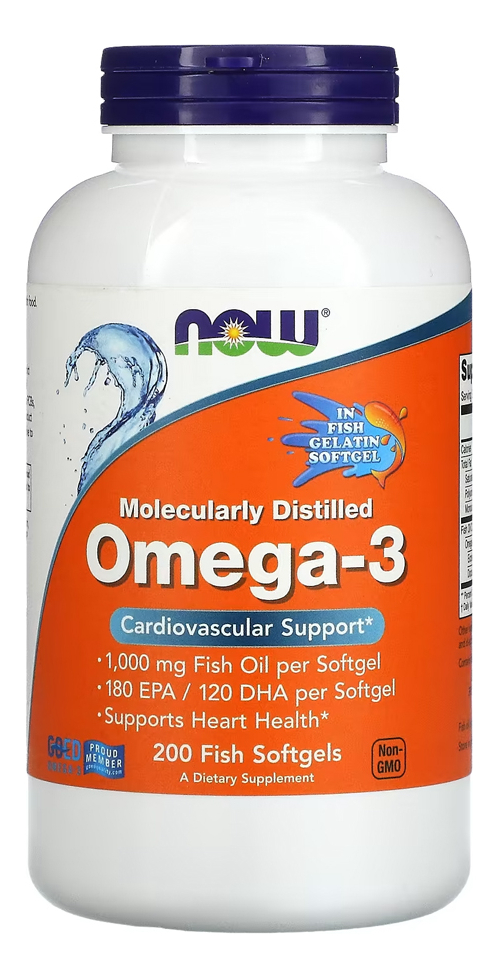 Ômega-3 1.000mg Now Foods 180/120 200caps Softgels