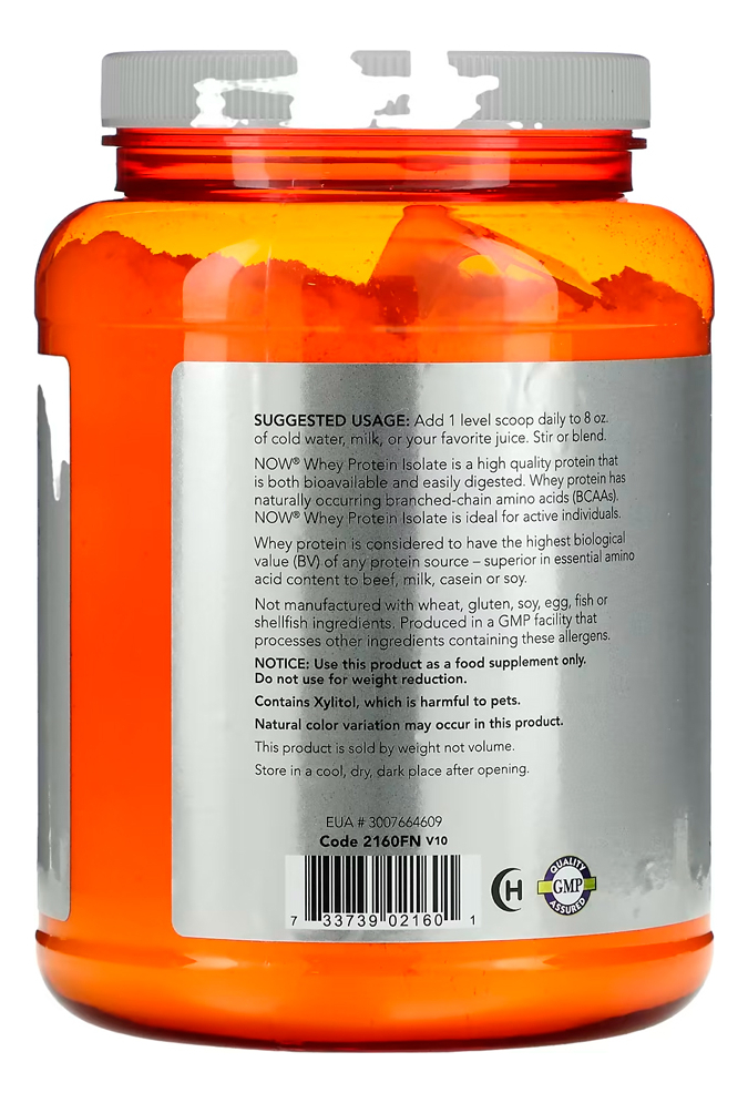 Whey Protein Pó 816 G Sabor Baunilha Importado 3un Now Foods - Imagem 3
